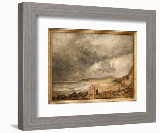 Weymouth Bay Approaching Storm (Oil on Canvas)-John Constable-Framed Giclee Print