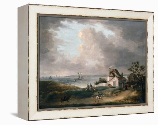 Weymouth Bay with a Distant View of the Harbour and Portland Bill, 1788-George Morland-Framed Premier Image Canvas