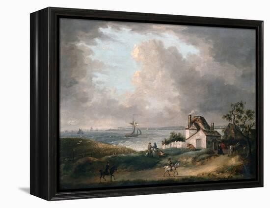 Weymouth Bay with a Distant View of the Harbour and Portland Bill, 1788-George Morland-Framed Premier Image Canvas