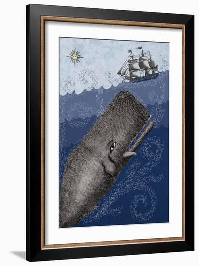 Whale and Ship 3F-Erin Clark-Framed Giclee Print