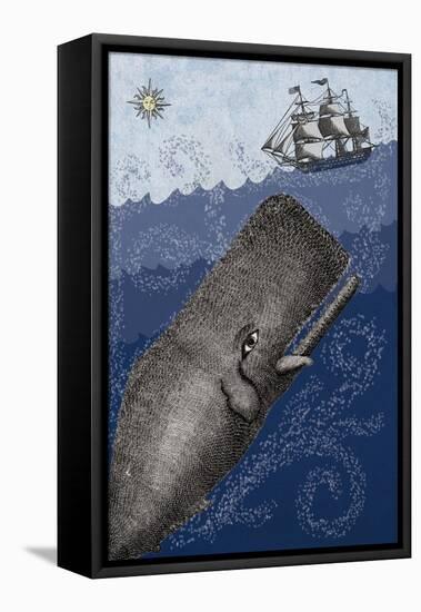 Whale and Ship 3F-Erin Clark-Framed Premier Image Canvas