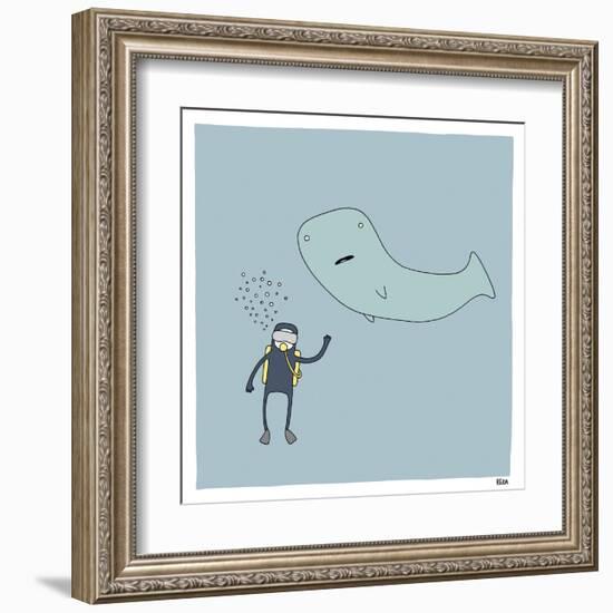 Whale Dive-Reza Farazmand-Framed Art Print