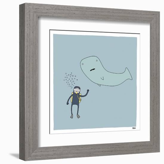 Whale Dive-Reza Farazmand-Framed Art Print