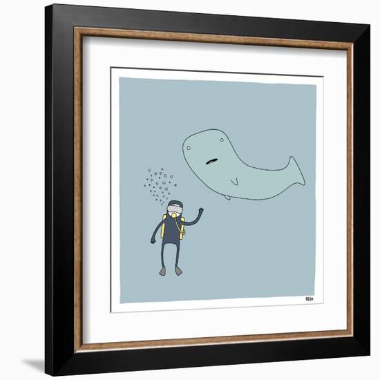 Whale Dive-Reza Farazmand-Framed Art Print