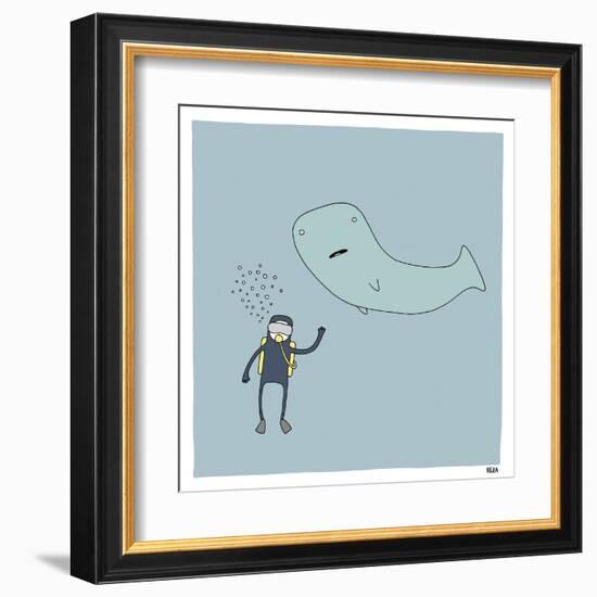 Whale Dive-Reza Farazmand-Framed Art Print