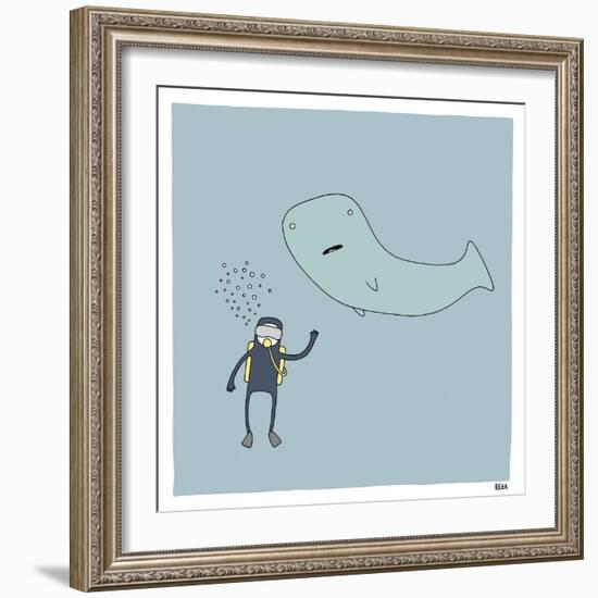 Whale Dive-Reza Farazmand-Framed Art Print