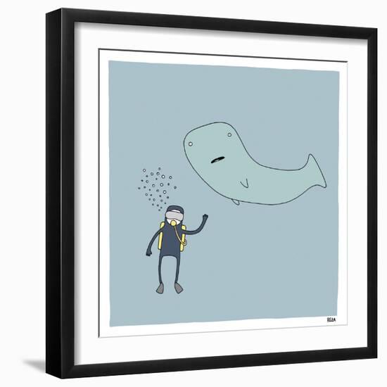 Whale Dive-Reza Farazmand-Framed Art Print