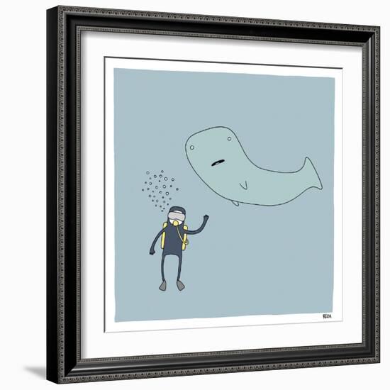 Whale Dive-Reza Farazmand-Framed Art Print