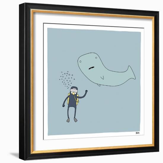 Whale Dive-Reza Farazmand-Framed Art Print