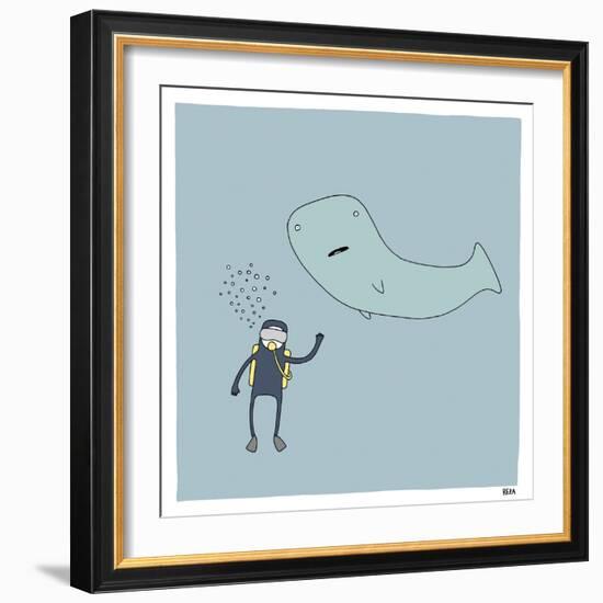 Whale Dive-Reza Farazmand-Framed Premium Giclee Print