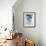 Whale Family Blue On White-Fab Funky-Framed Art Print displayed on a wall