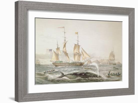 Whale Fishing, Published by E. Gambert and Co., 1853-Louis Lebreton-Framed Giclee Print