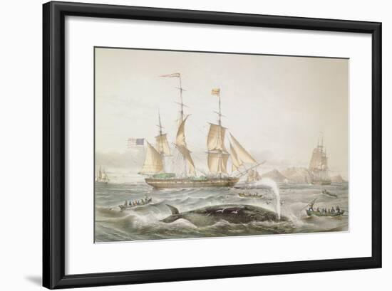 Whale Fishing, Published by E. Gambert and Co., 1853-Louis Lebreton-Framed Giclee Print