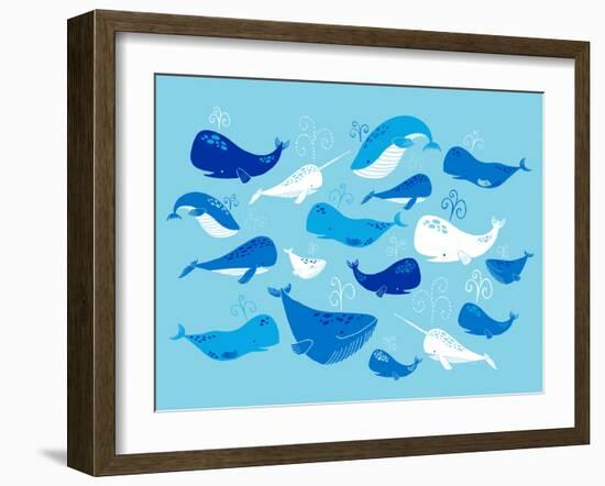 Whale of a Tale Horizontal-Heather Rosas-Framed Art Print