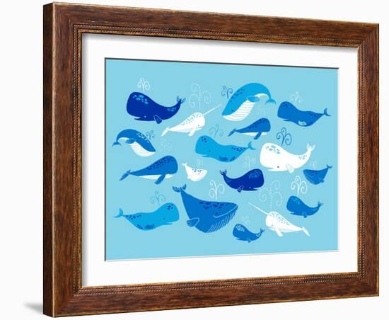 Whale of a Tale Horizontal-Heather Rosas-Framed Art Print