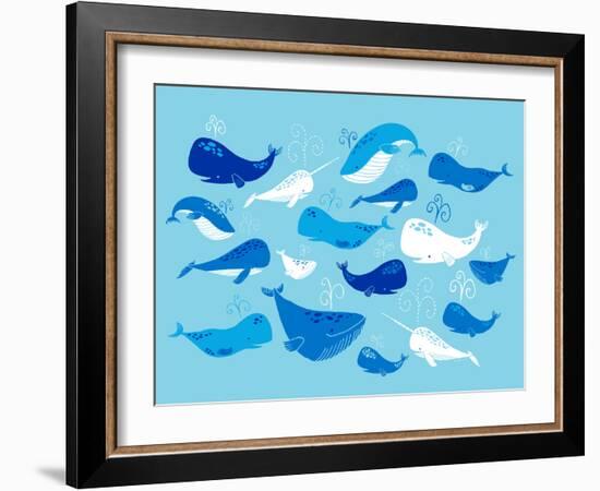 Whale of a Tale Horizontal-Heather Rosas-Framed Art Print