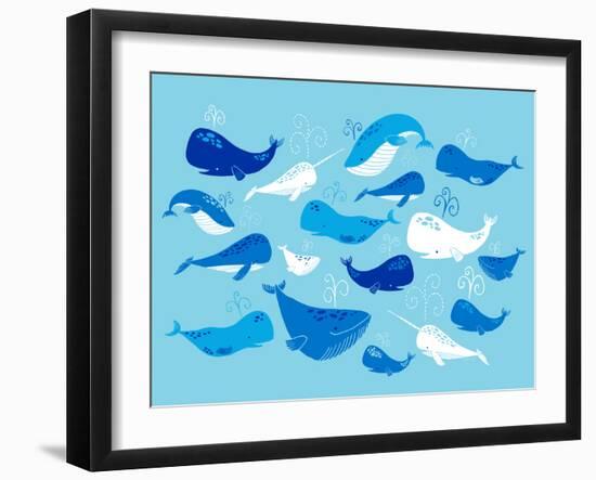 Whale of a Tale Horizontal-Heather Rosas-Framed Art Print