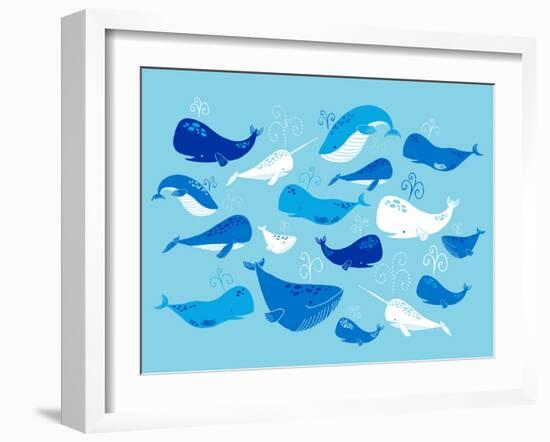 Whale of a Tale Horizontal-Heather Rosas-Framed Art Print