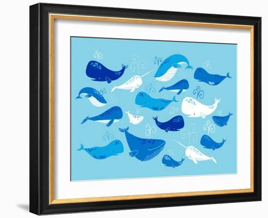 Whale of a Tale Horizontal-Heather Rosas-Framed Art Print