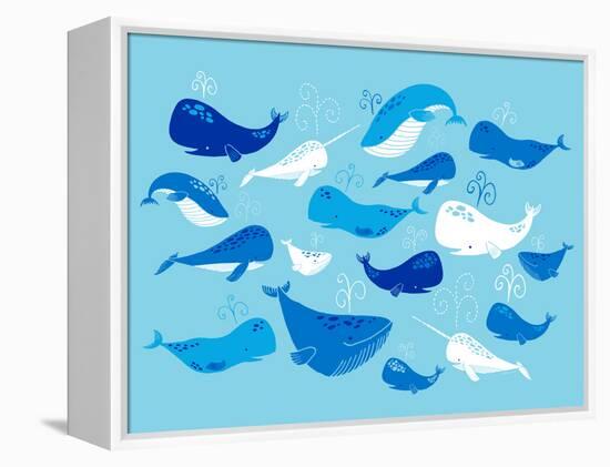 Whale of a Tale Horizontal-Heather Rosas-Framed Stretched Canvas