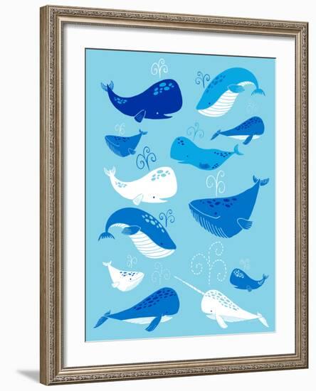 Whale of a Tale Vertical-Heather Rosas-Framed Art Print