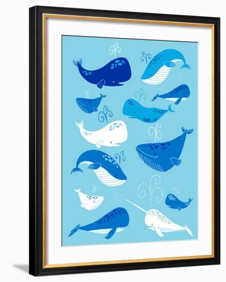 Whale of a Tale Vertical-Heather Rosas-Framed Art Print