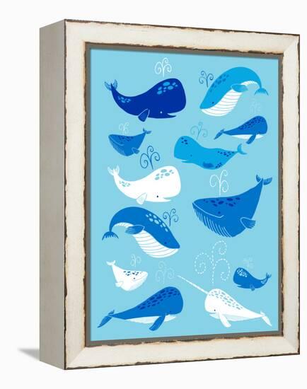 Whale of a Tale Vertical-Heather Rosas-Framed Stretched Canvas