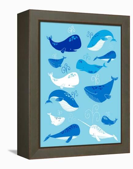 Whale of a Tale Vertical-Heather Rosas-Framed Stretched Canvas