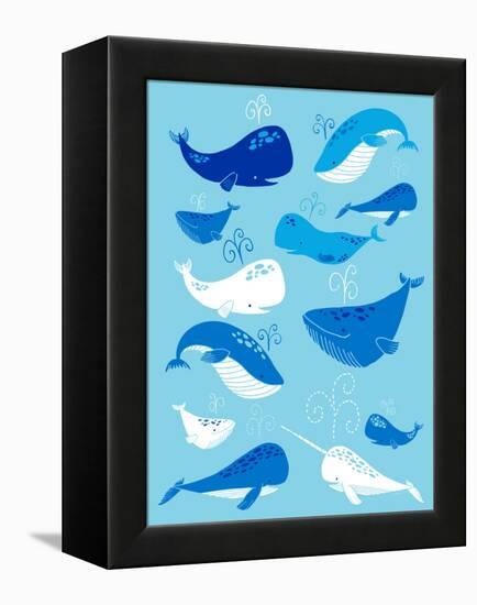 Whale of a Tale Vertical-Heather Rosas-Framed Stretched Canvas