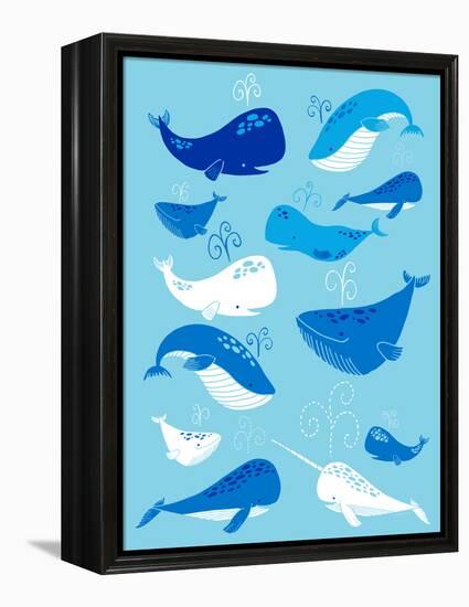 Whale of a Tale Vertical-Heather Rosas-Framed Stretched Canvas