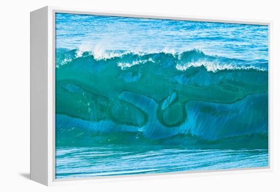 Whale Tail-Light and reflections make the shape of a whale's tail in the face of a wave-Mark A Johnson-Framed Premier Image Canvas