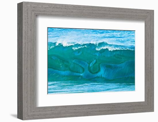 Whale Tail-Light and reflections make the shape of a whale's tail in the face of a wave-Mark A Johnson-Framed Photographic Print