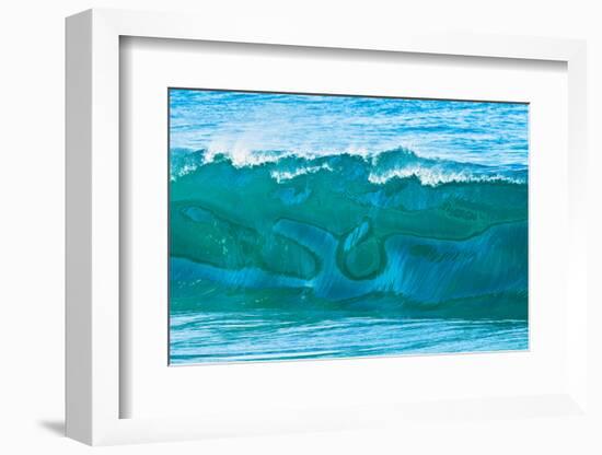 Whale Tail-Light and reflections make the shape of a whale's tail in the face of a wave-Mark A Johnson-Framed Photographic Print