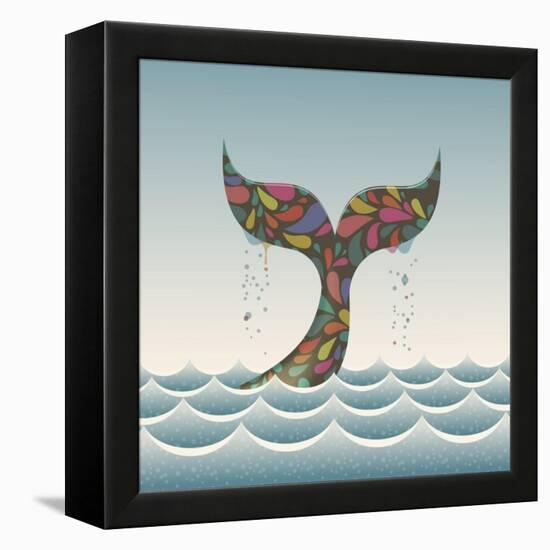 Whale Waving Hello with it's Tail-Cyborgwitch-Framed Stretched Canvas