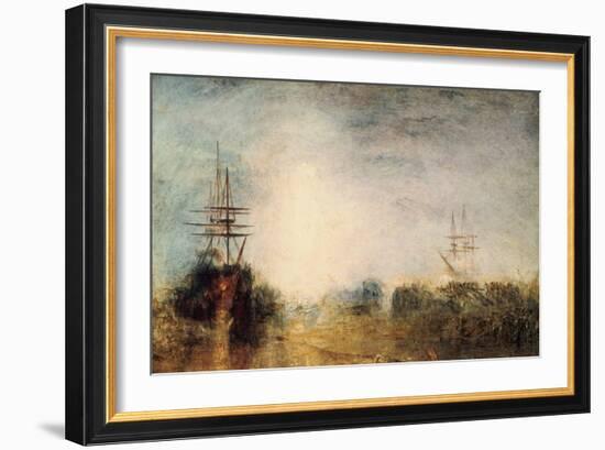 Whalers (Boiling Blubbe) Entangled in Flaw Ice, Endeavouring to Extricate Themselves, 1846-JMW Turner-Framed Premium Giclee Print