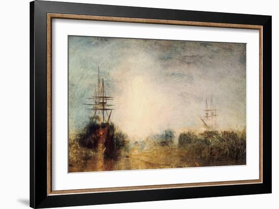 Whalers (Boiling Blubbe) Entangled in Flaw Ice, Endeavouring to Extricate Themselves, 1846-JMW Turner-Framed Giclee Print