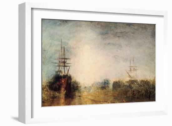 Whalers (Boiling Blubbe) Entangled in Flaw Ice, Endeavouring to Extricate Themselves, 1846-JMW Turner-Framed Giclee Print