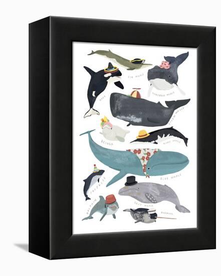 Whales in Hats-Hanna Melin-Framed Premier Image Canvas