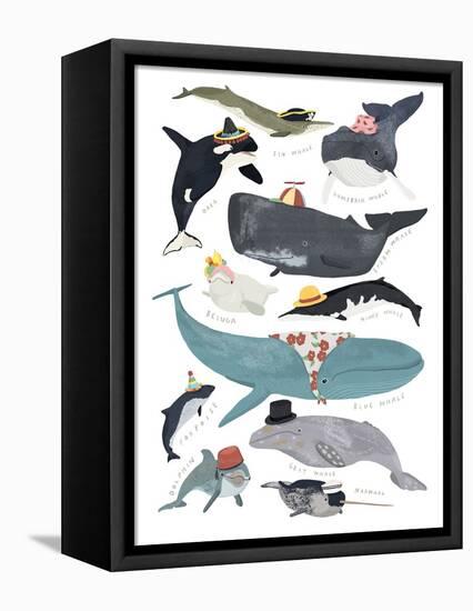 Whales in Hats-Hanna Melin-Framed Premier Image Canvas