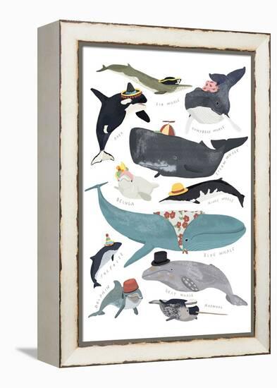 Whales in Hats-Hanna Melin-Framed Stretched Canvas