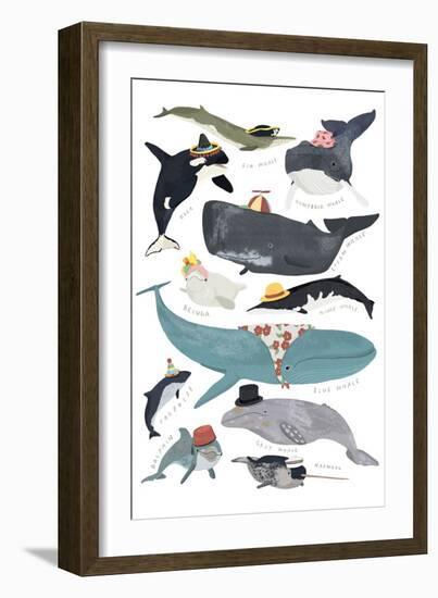 Whales in Hats-Hanna Melin-Framed Art Print