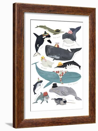 Whales in Hats-Hanna Melin-Framed Art Print