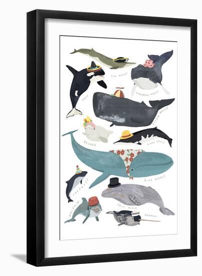 Whales in Hats-Hanna Melin-Framed Art Print