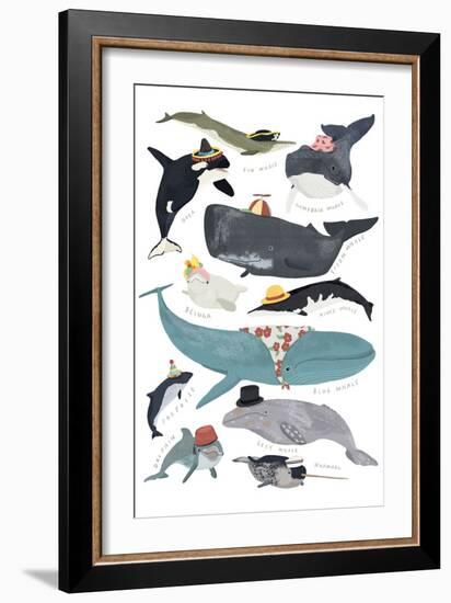 Whales in Hats-Hanna Melin-Framed Art Print