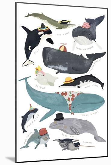 Whales in Hats-Hanna Melin-Mounted Art Print