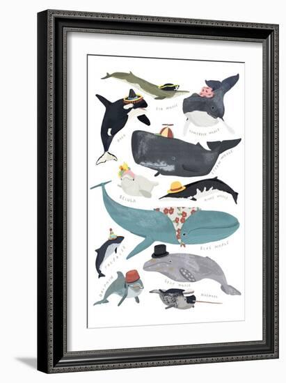 Whales in Hats-Hanna Melin-Framed Art Print