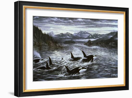 Whales-Jeff Tift-Framed Giclee Print