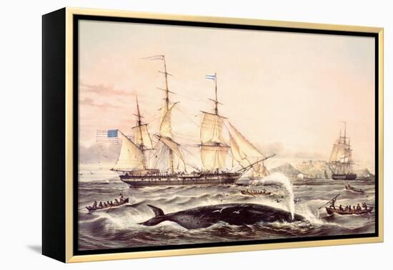 Whaling Off the Cape of Good Hope-Louis Lebreton-Framed Premier Image Canvas