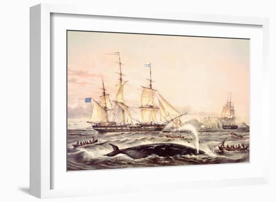 Whaling Off the Cape of Good Hope-Louis Lebreton-Framed Giclee Print