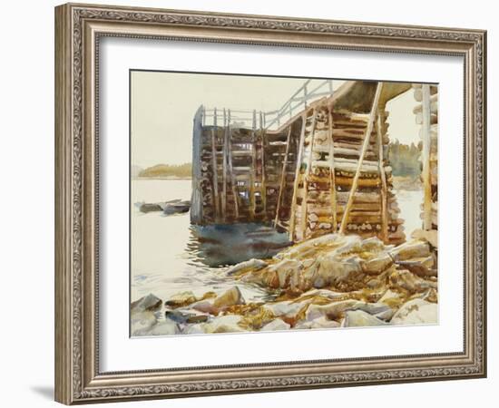 Wharf at Ironbound, 1922-John Singer Sargent-Framed Giclee Print